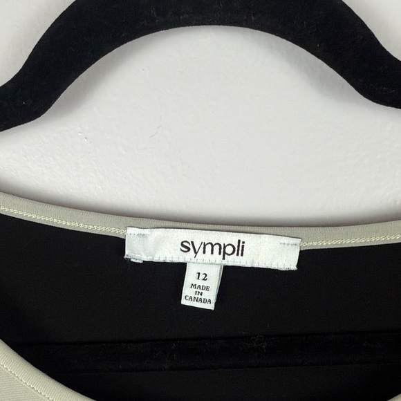 Sympli Black Gray Tan Colour Block Minimalist Casual Tunic Top Size 12 - Picture 2 of 10